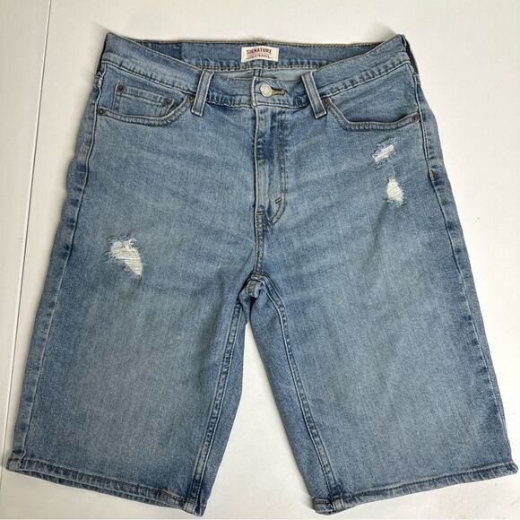Levi Strauss W30 Signature Jean Shorts Mens Blue Jeans Fits 30”x 11” See Desc - Picture 1 of 13